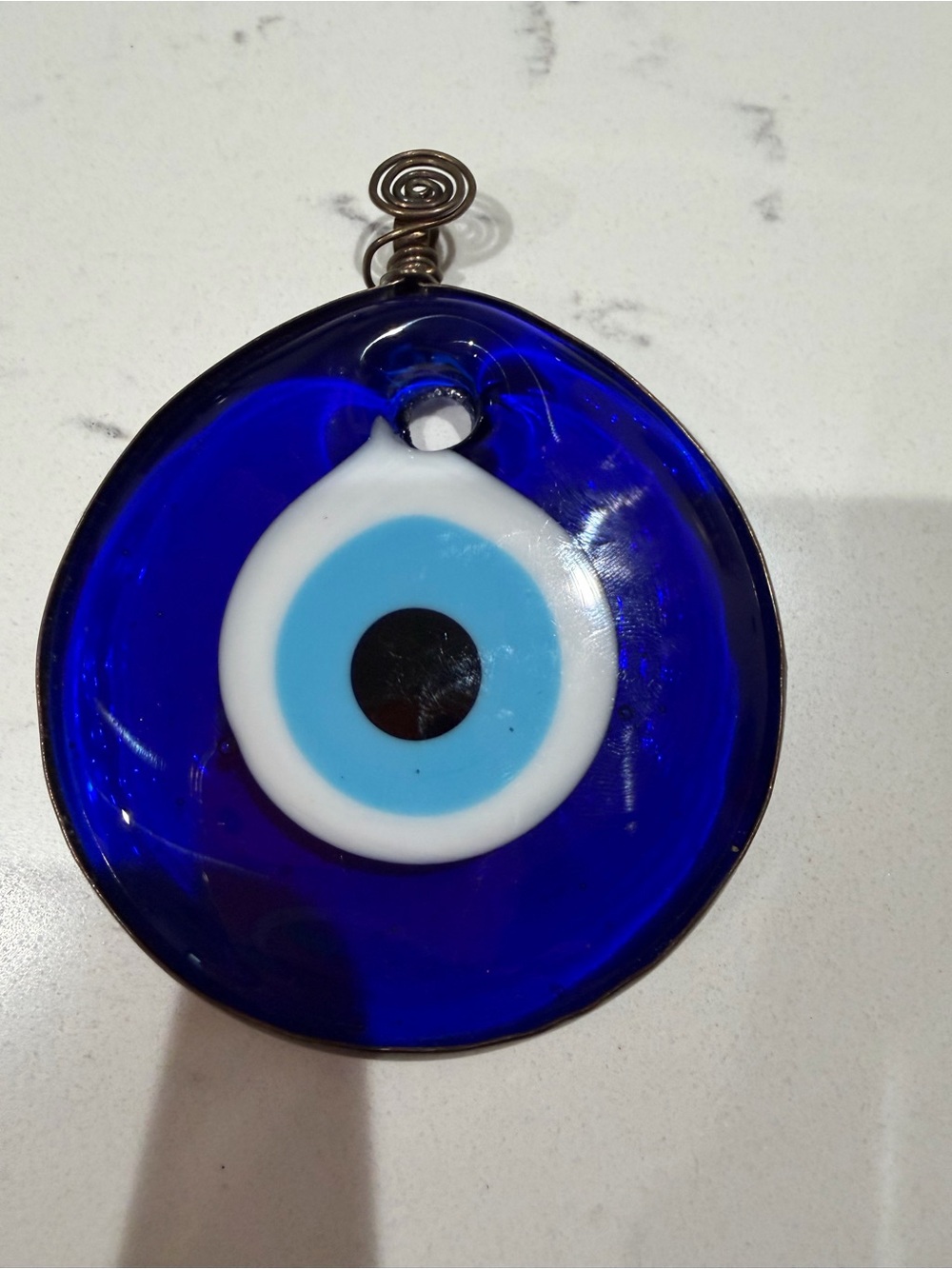 Blue Evil Eye Glass Pendant - Unbranded